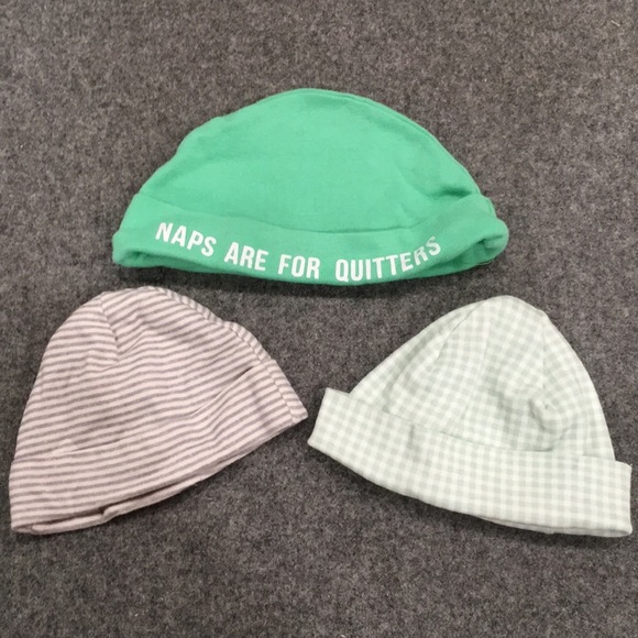 Baby Hat Lot Striped Checkered Nap are for Quitters Beanie‎ Cotton - Picture 1 of 16